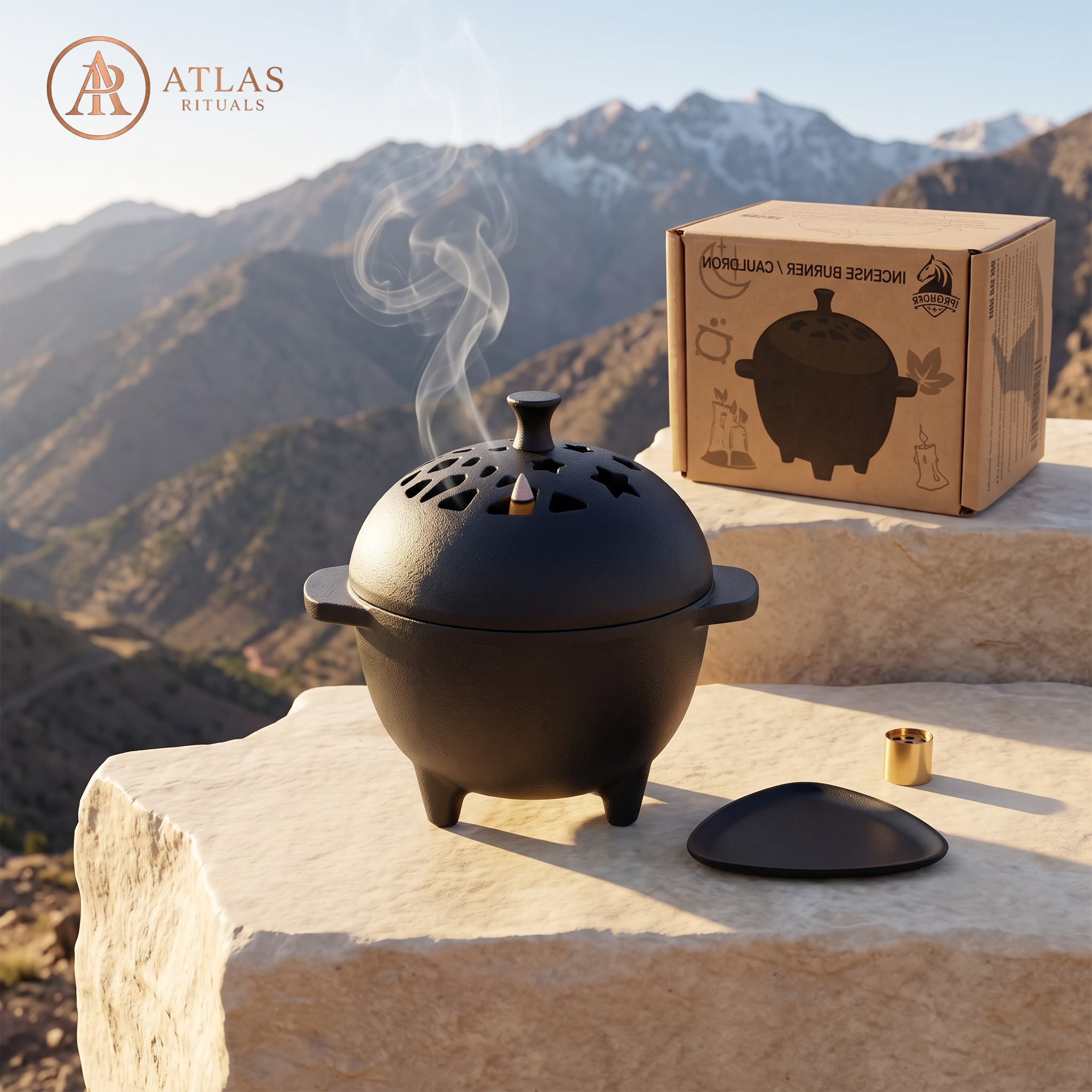 Cast Iron Incense Burner - Mini Cauldron for Sage, Palo Santo & Resin Incense