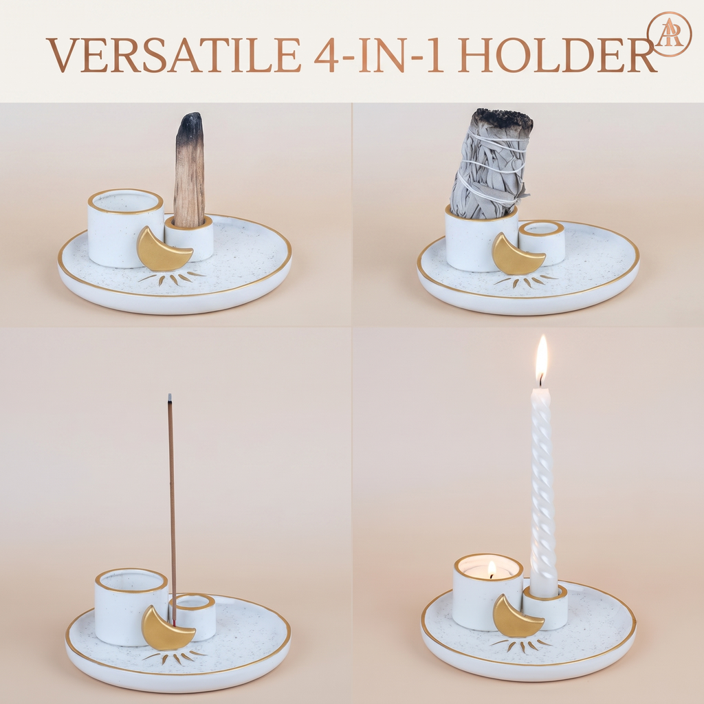 Ceramic Incense & Candle Holder - Home Decor, Meditation Room Gift