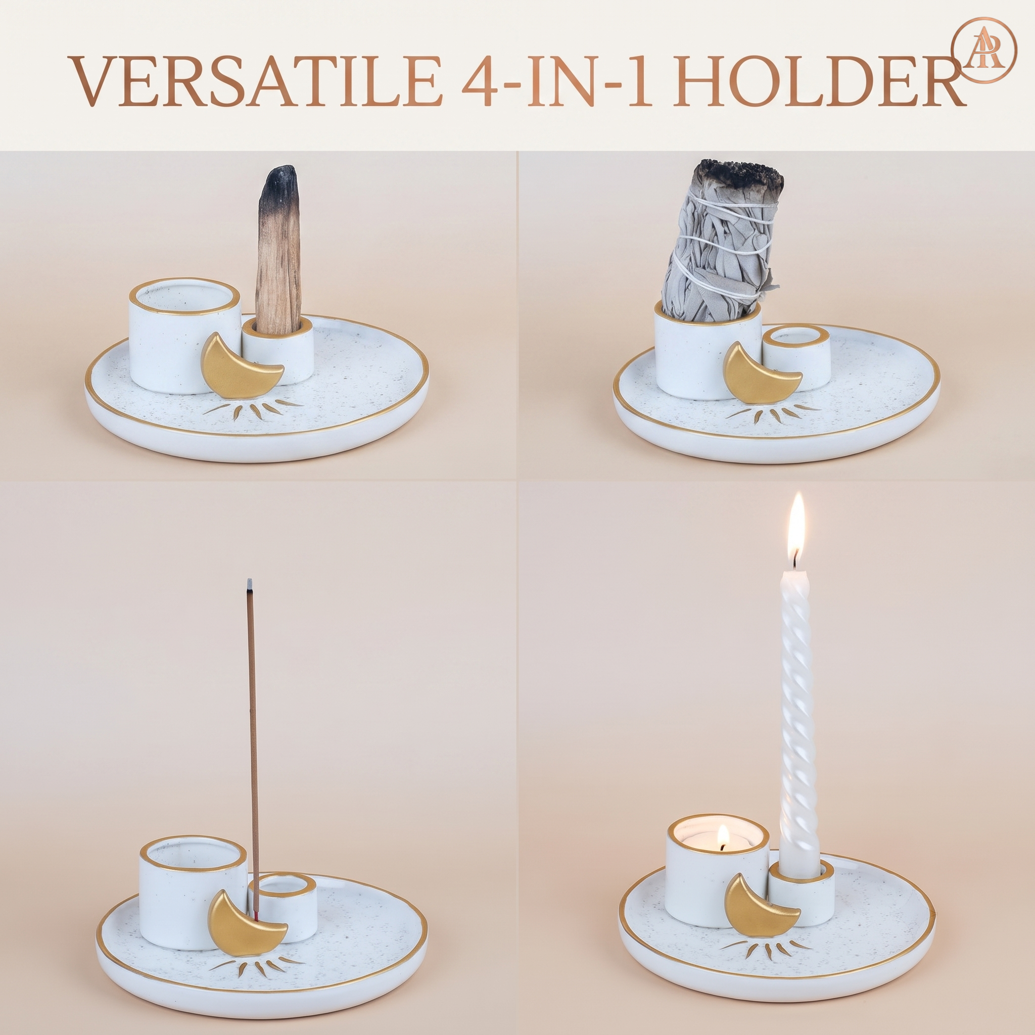 Ceramic Incense & Candle Holder - Home Decor, Meditation Room Gift