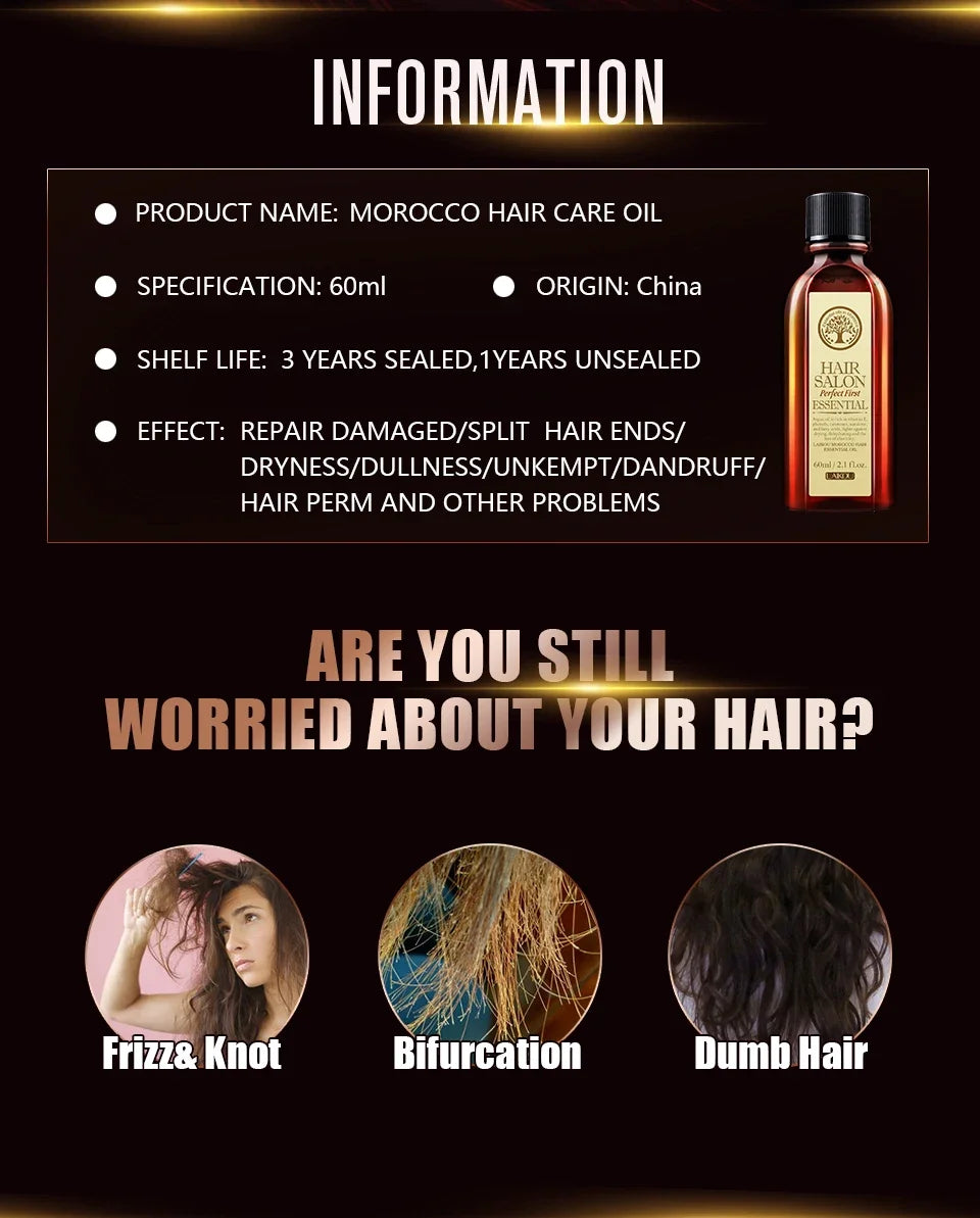 Pure Argan Hair Oil - All-Natural Hair Care (60ml)