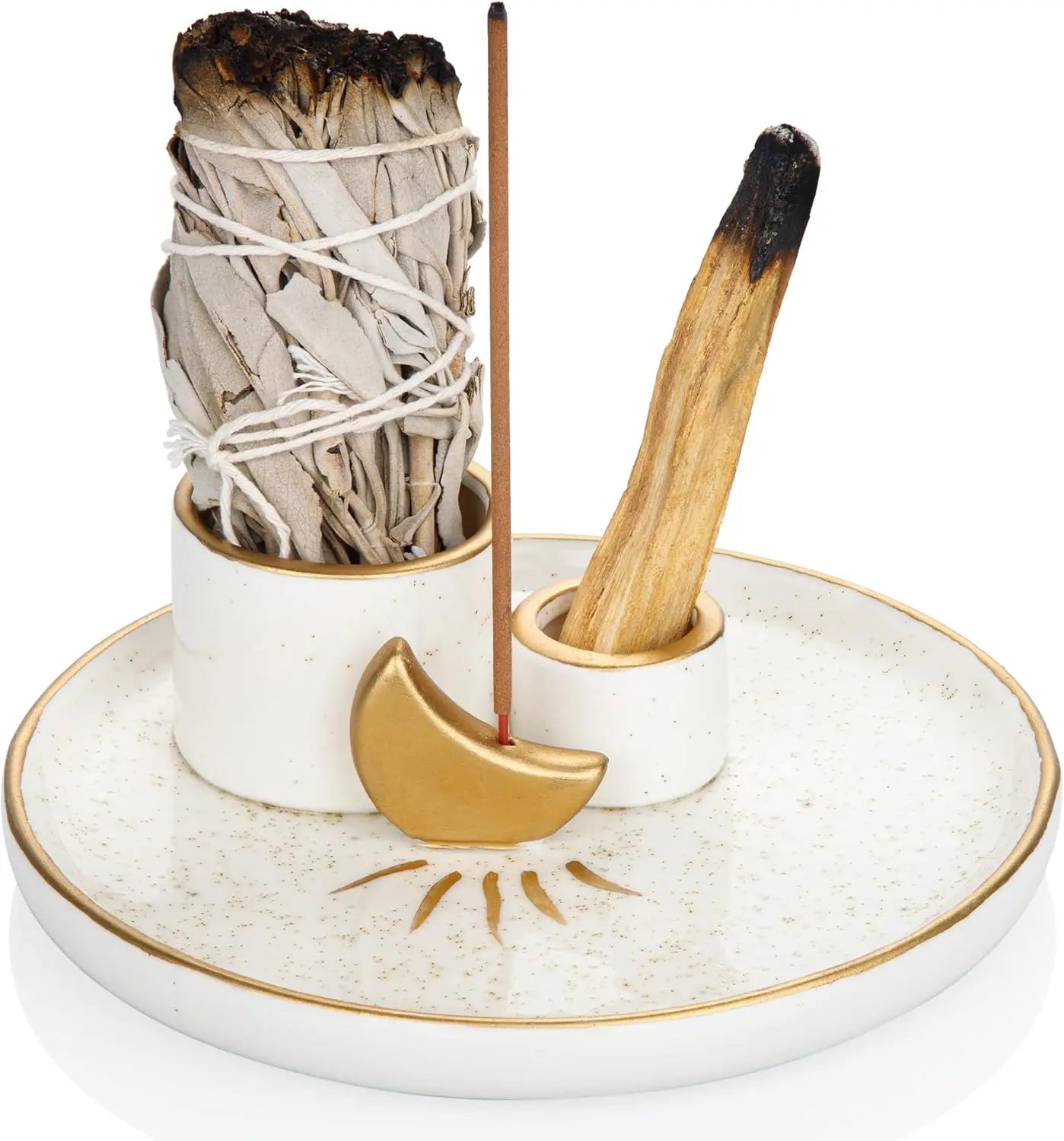 Ceramic Incense & Candle Holder - Home Decor, Meditation Room Gift